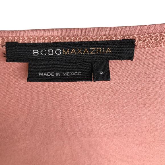BCBG Maxazria Blouse Womens Size Small Pink Surplice Neckline Long Sleeve - Picture 2 of 6